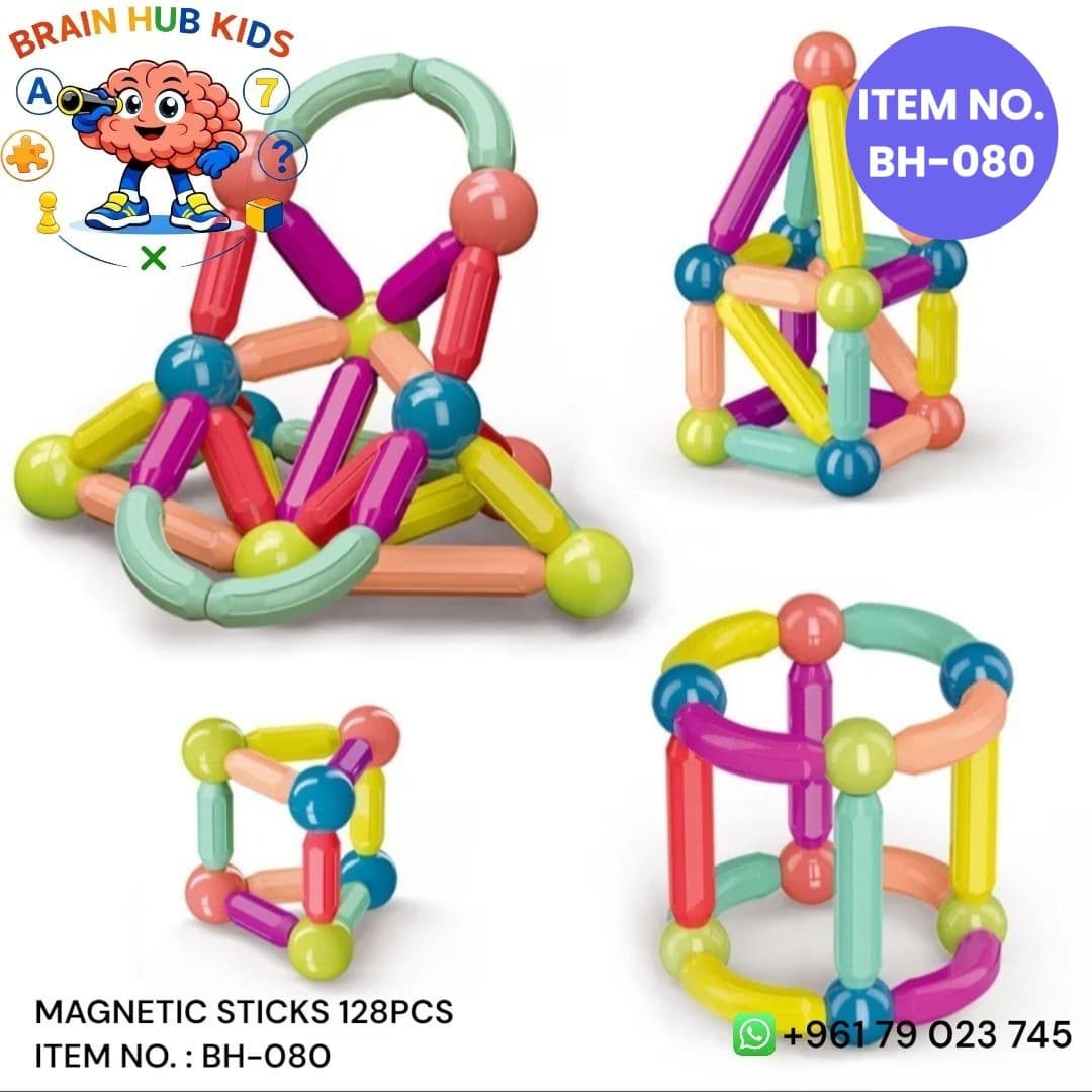 128-Piece Magnetic Sticks & Steel Balls