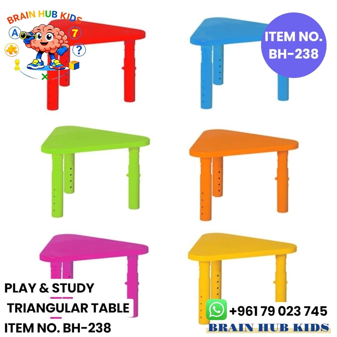 Height-Adjustable Triangular Play & Study Table