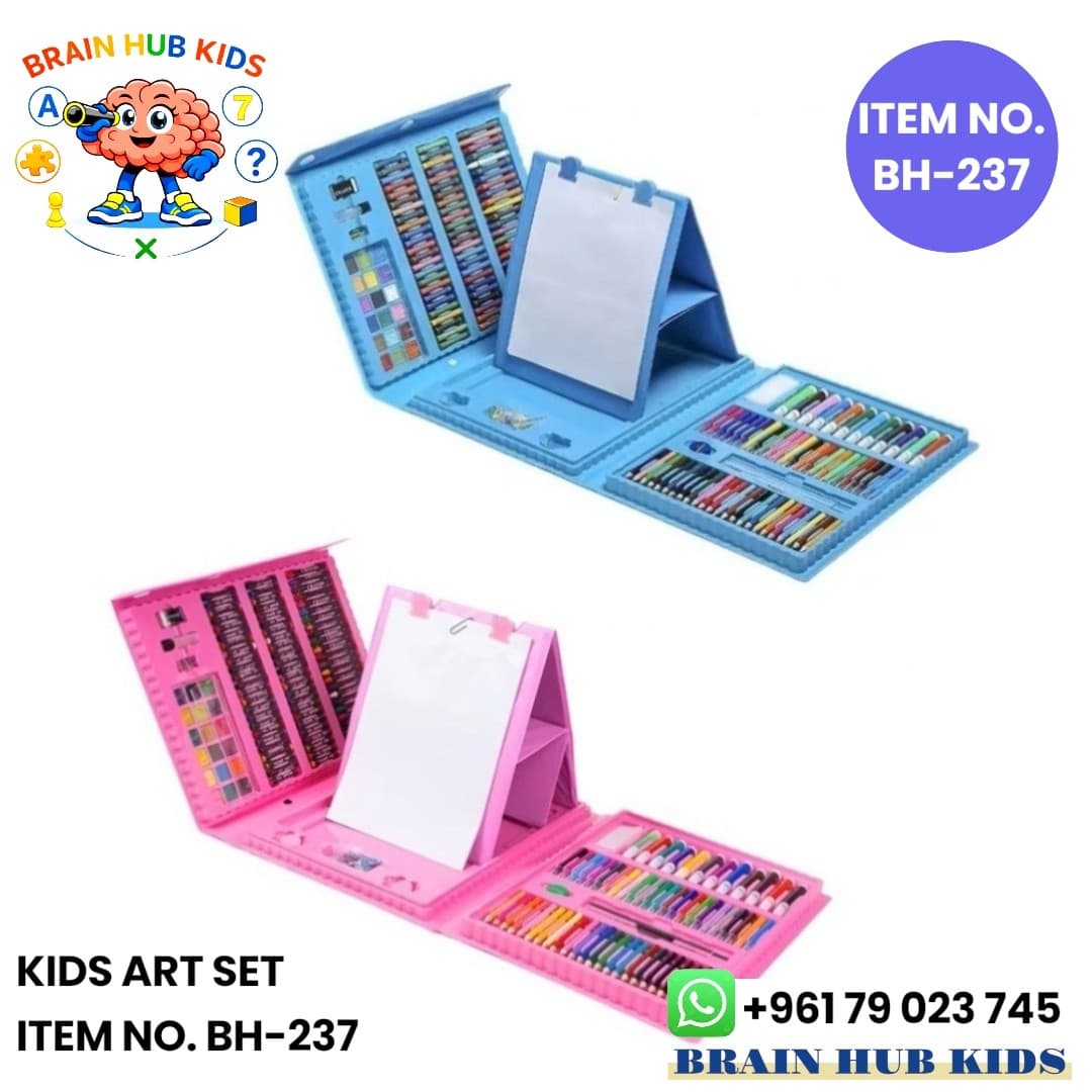 Deluxe Portable Art Set with Fold-Up Easel