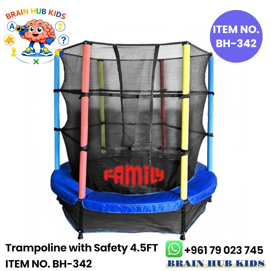 4.5FT Indoor/Outdoor Kids Trampoline with Safety Enclosure Net