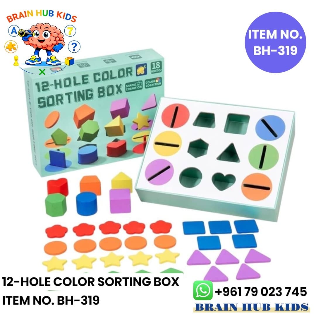 12-Hole Color & Shape Sorting Box