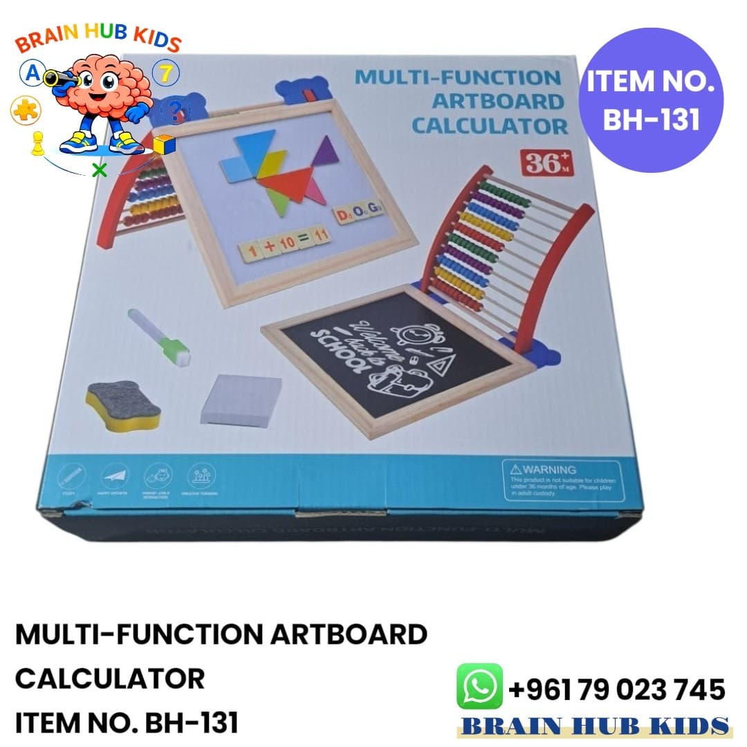Multi-Function Wooden Artboard & Abacus Calculator Set
