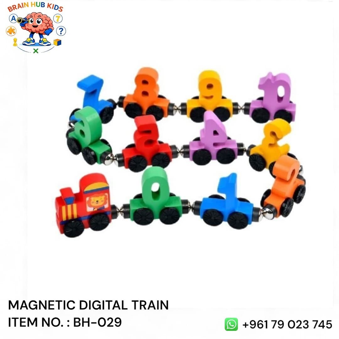 Wooden Magnetic Numbers Train (0–10)
