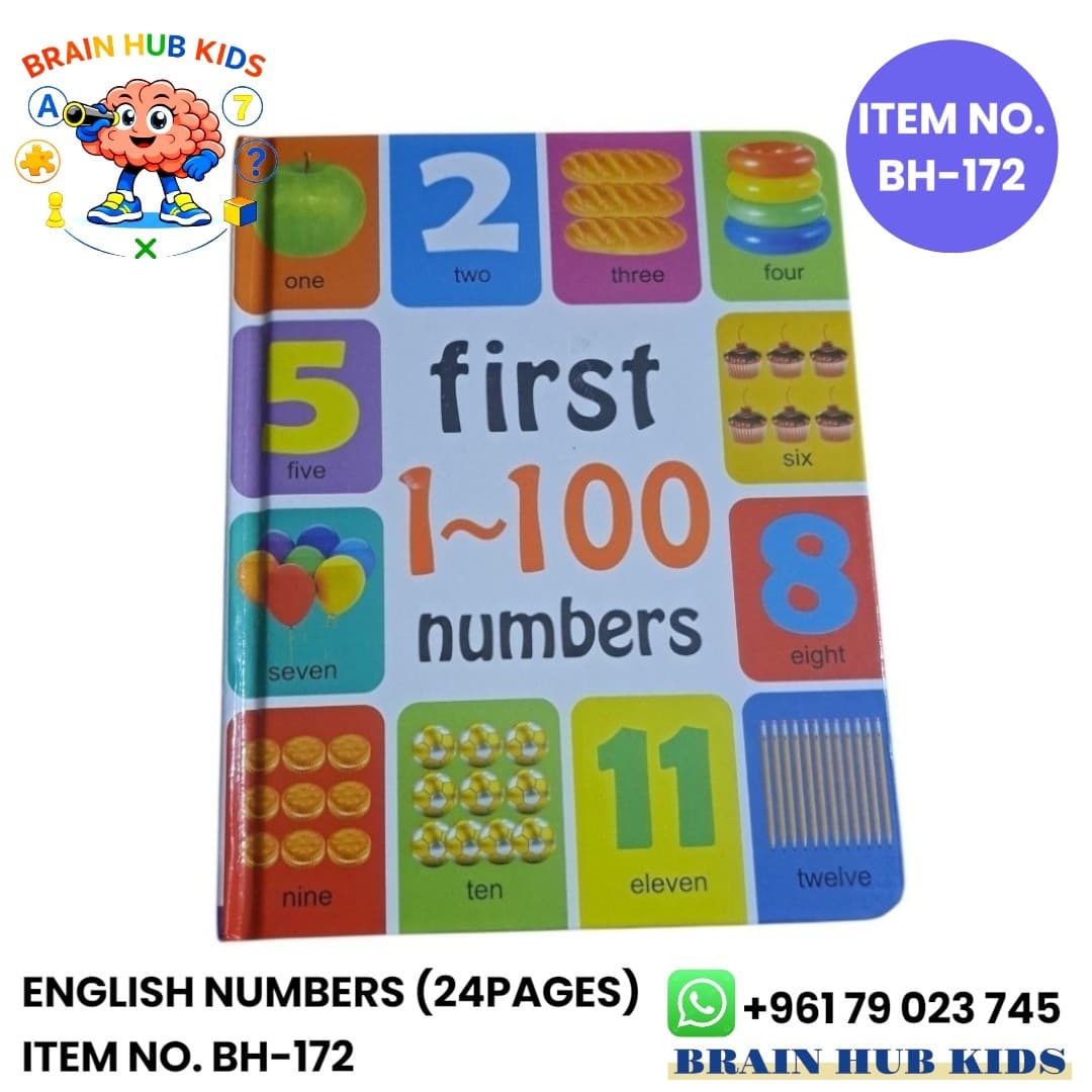 My First 1–100 English Numbers Book (24 Pages)
