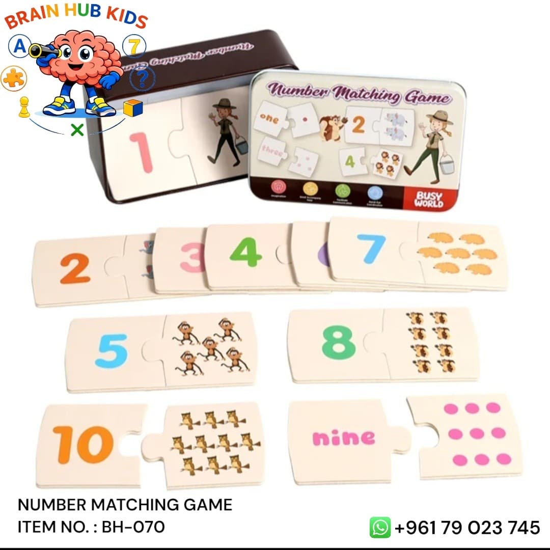2-Piece Number Matching Game Double-Sided