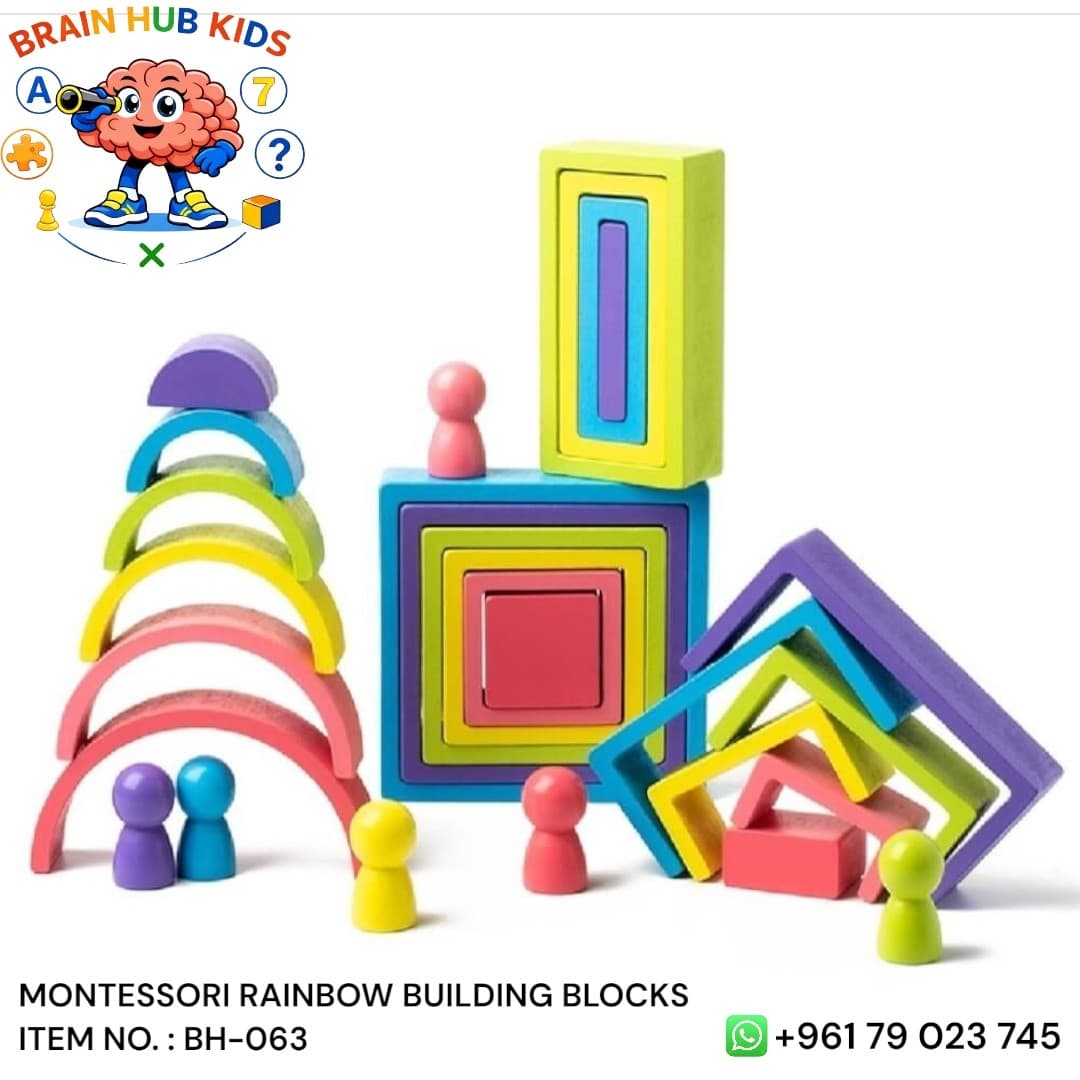 Montessori Rainbow Wooden Stacking Set