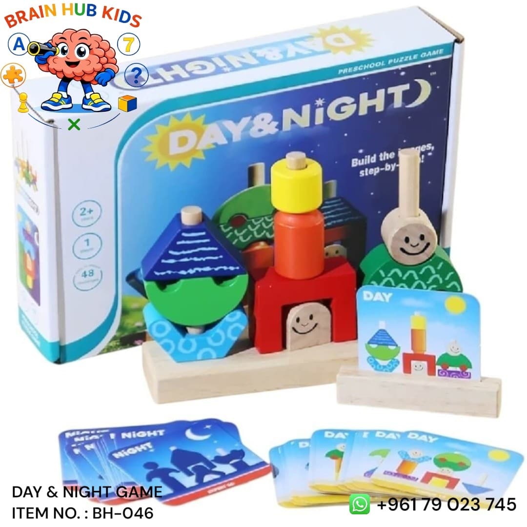 Day & Night Wooden Stacking Puzzle (48 Challenges)