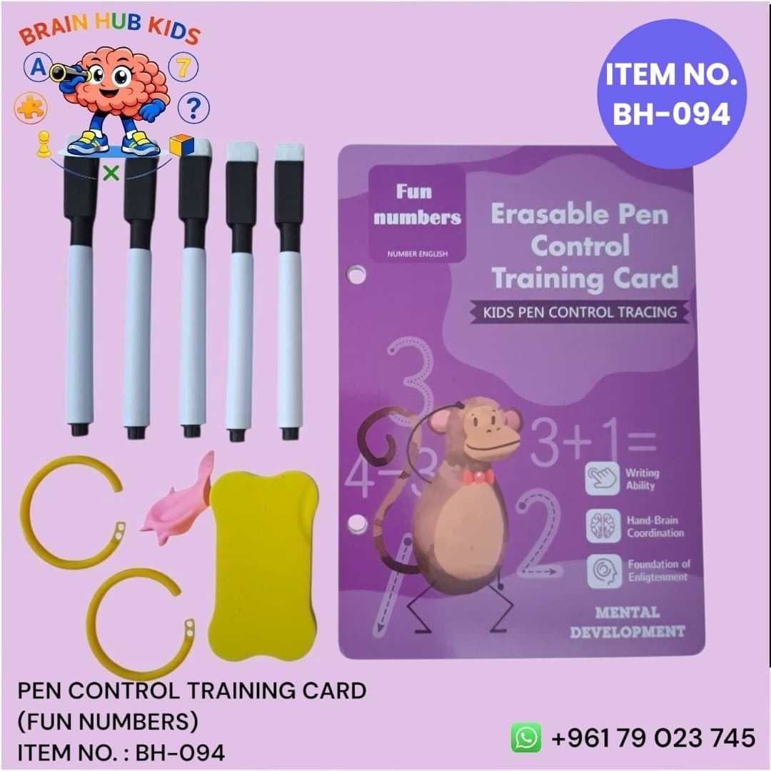 Fun Numbers Edition-Erasable Pen Control Training Cards