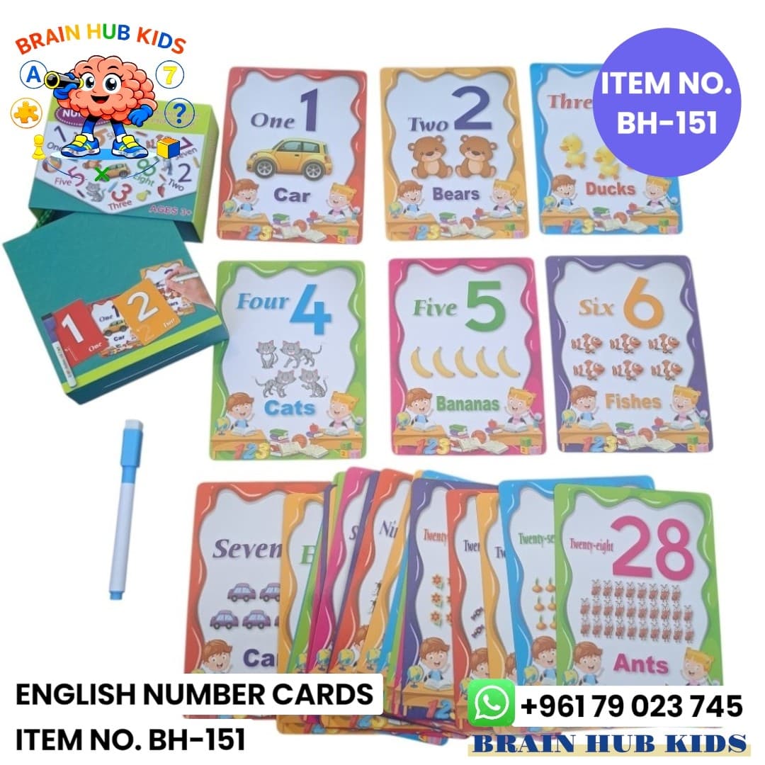 English Number Double-Sided Flashcards