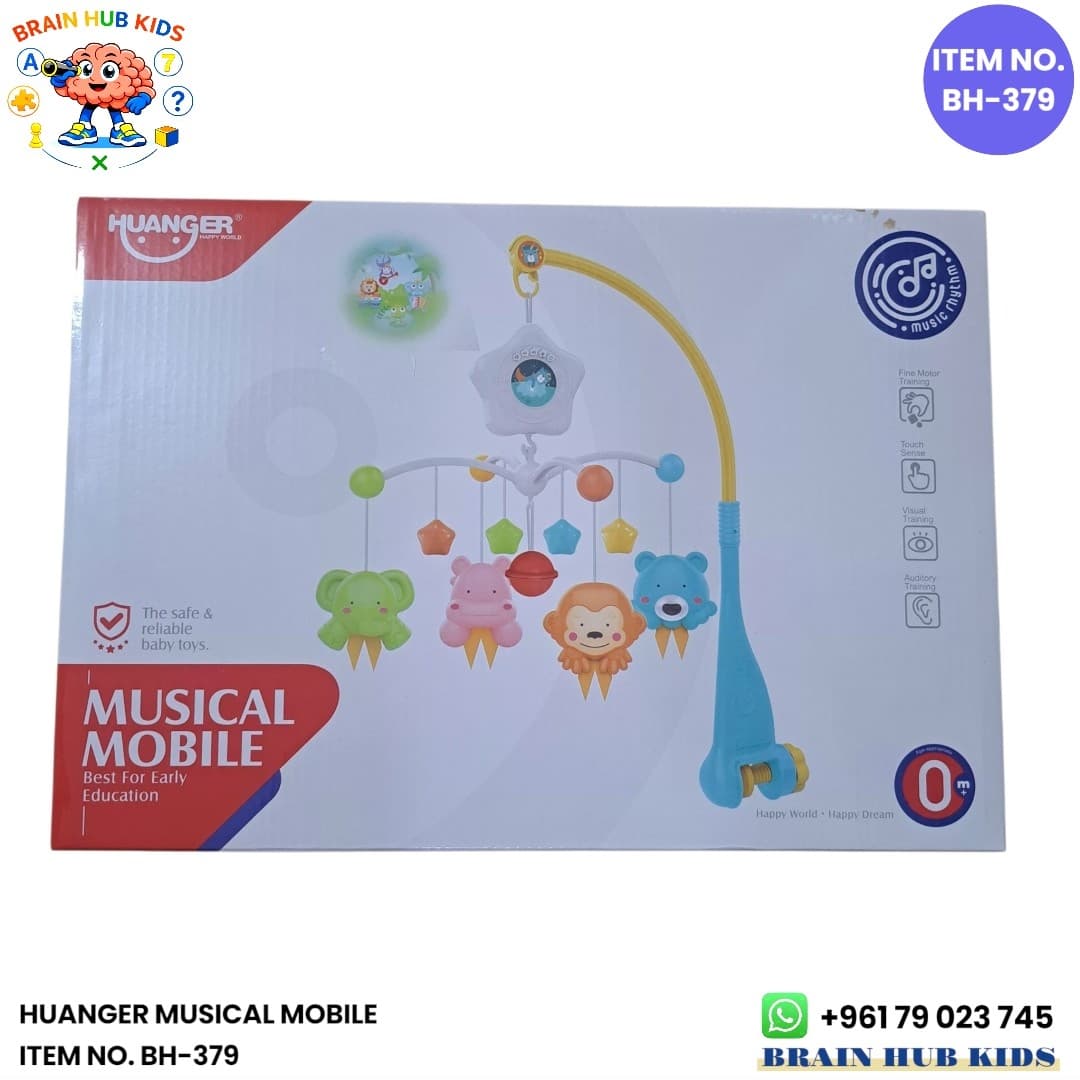 Huanger Musical Crib Mobile Early Education Infant Toy