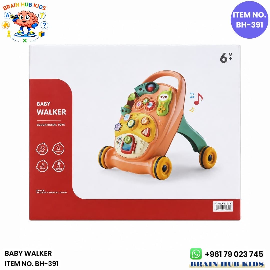Baby Walker Musical & Activity Sit-to-Stand Push Walker Toy (Ages 6M+)