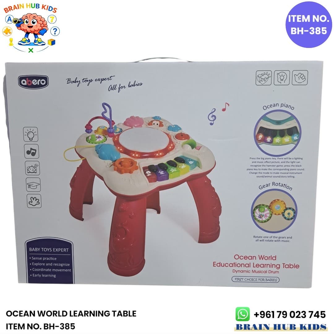 Aberi Ocean World Educational Learning Table Dynamic Musical Drum Activity Center