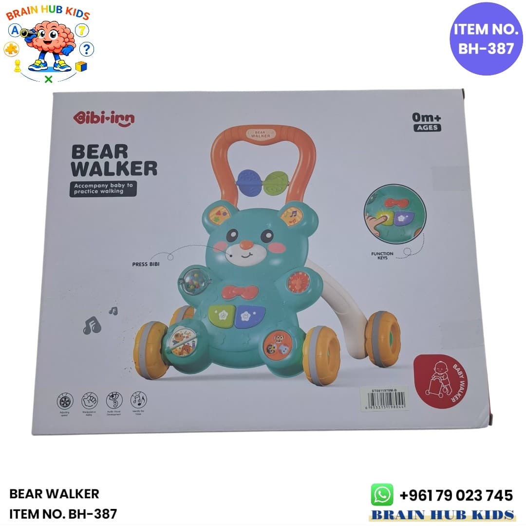 Bibi-Inn Bear Walker Musical & Sensory Sit-to-Stand Push Walker