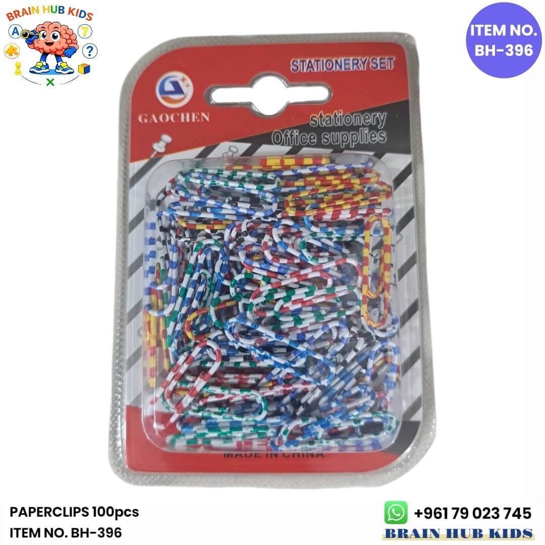 Colorful Striped Paper Clips 100pcs