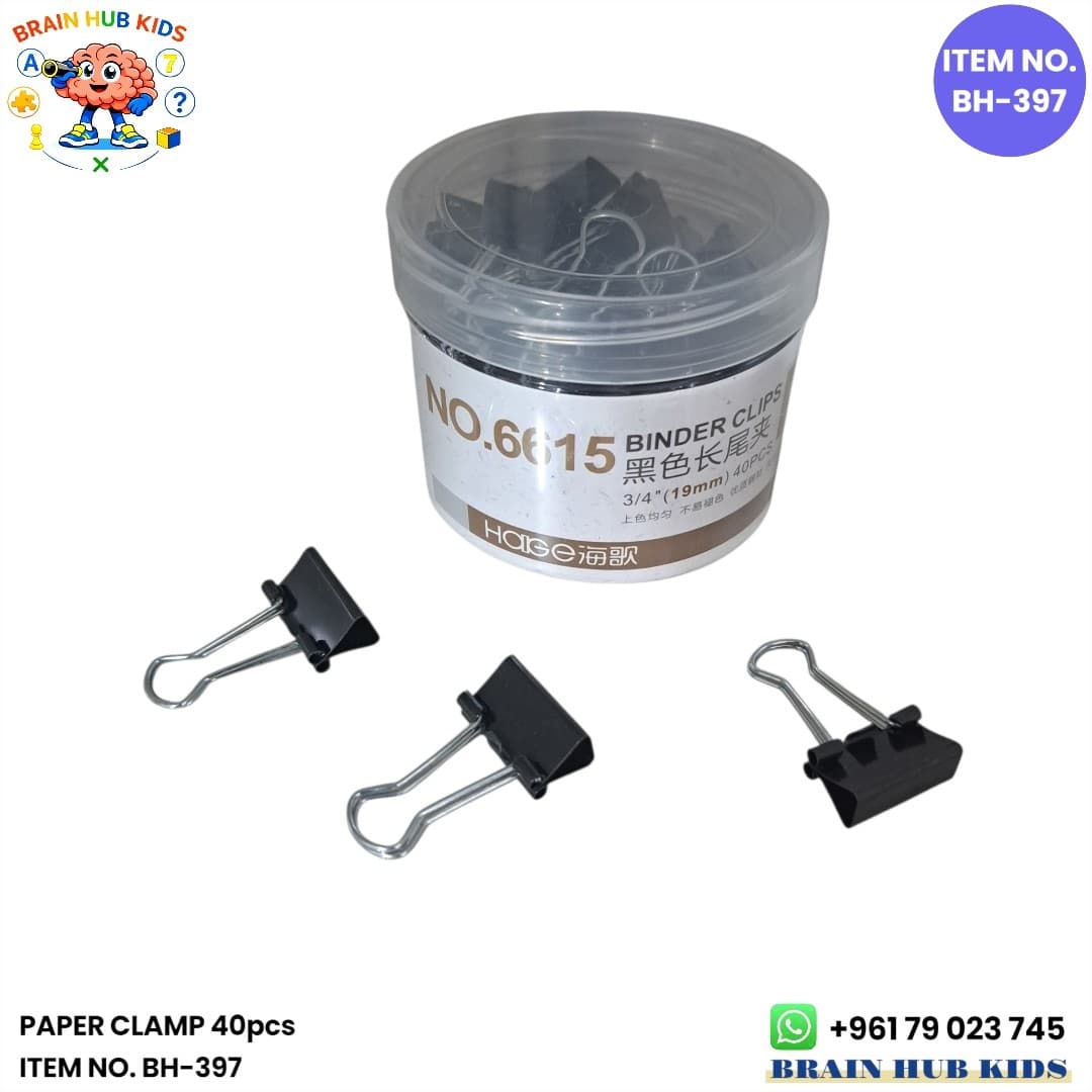 Huige Black Metal Binder Clips 19mm/ 40pcs