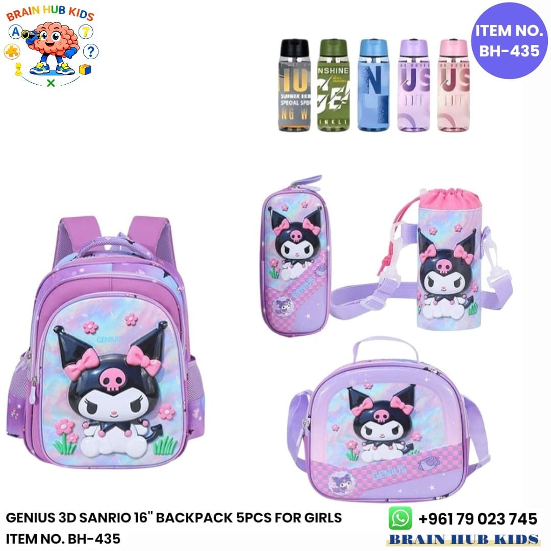 Genius 3D Sanrio 16" BackPack 5pcs For Girls