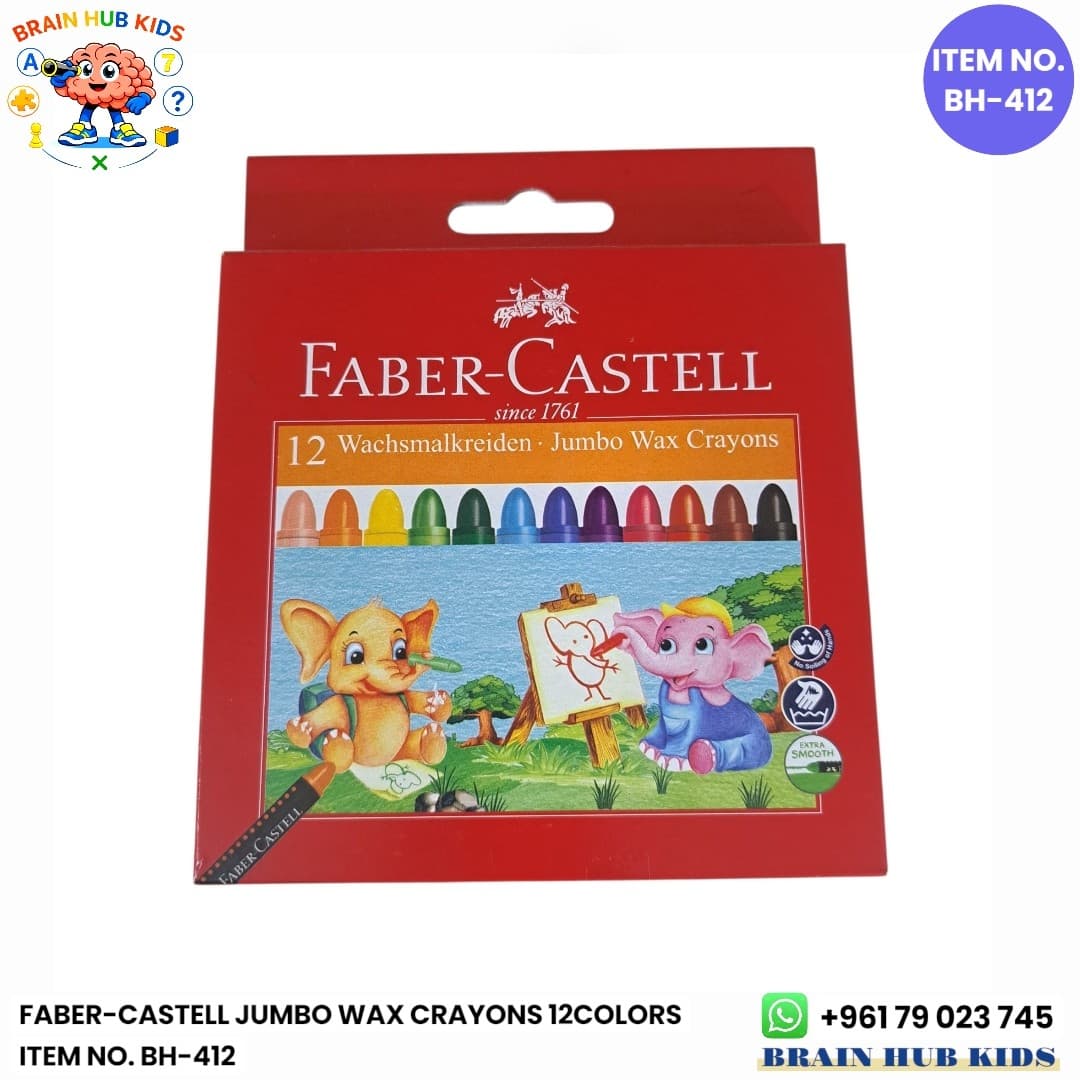 Faber-Castell Jumbo Wax Crayons 12 Colors Set