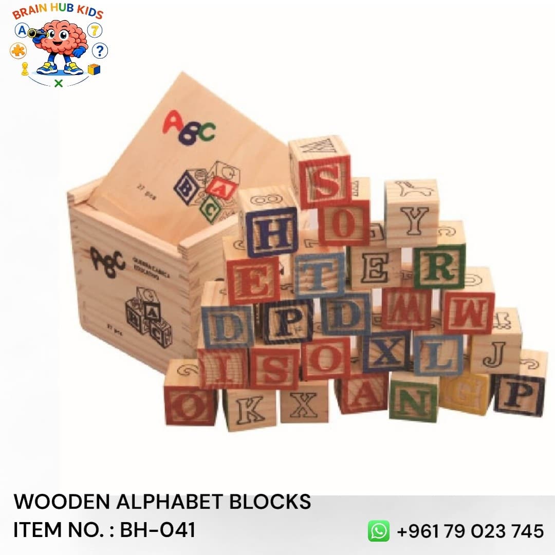 Wooden Alphabet & Number Building Blocks
