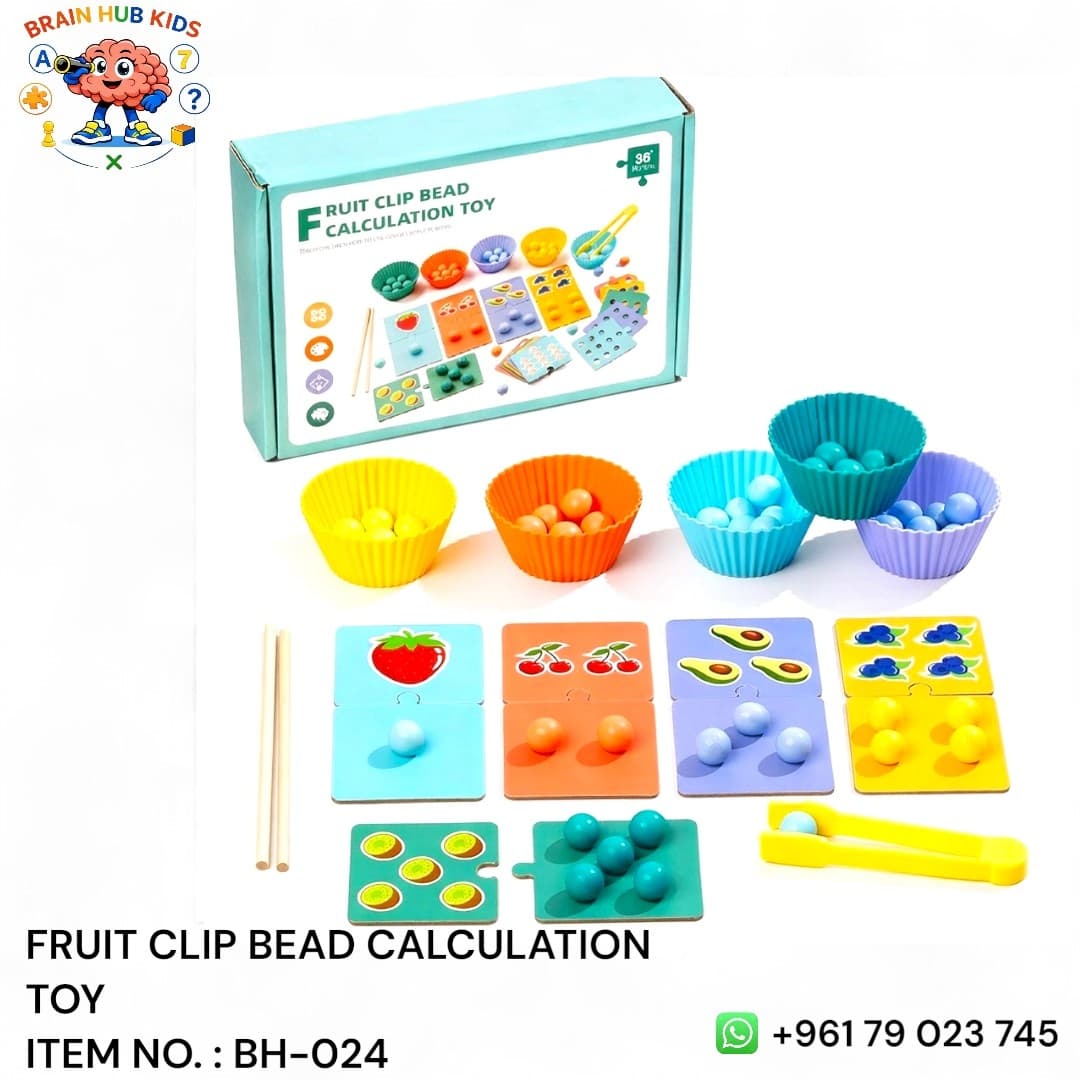Fruit Clip Bead Calculation & Color Sorting Game