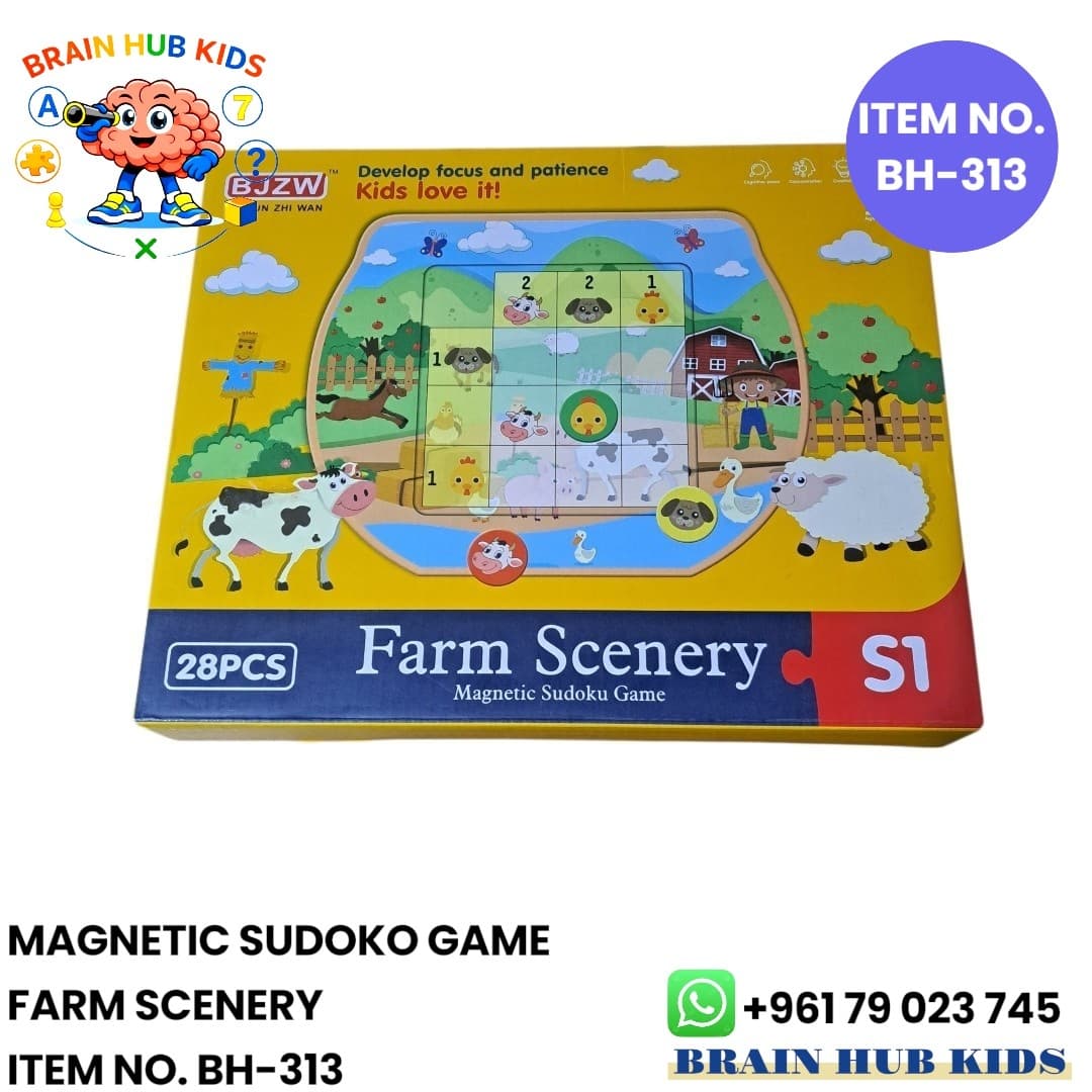 Farm Scenery 28-Piece Beginner Magnetic Sudoku Game