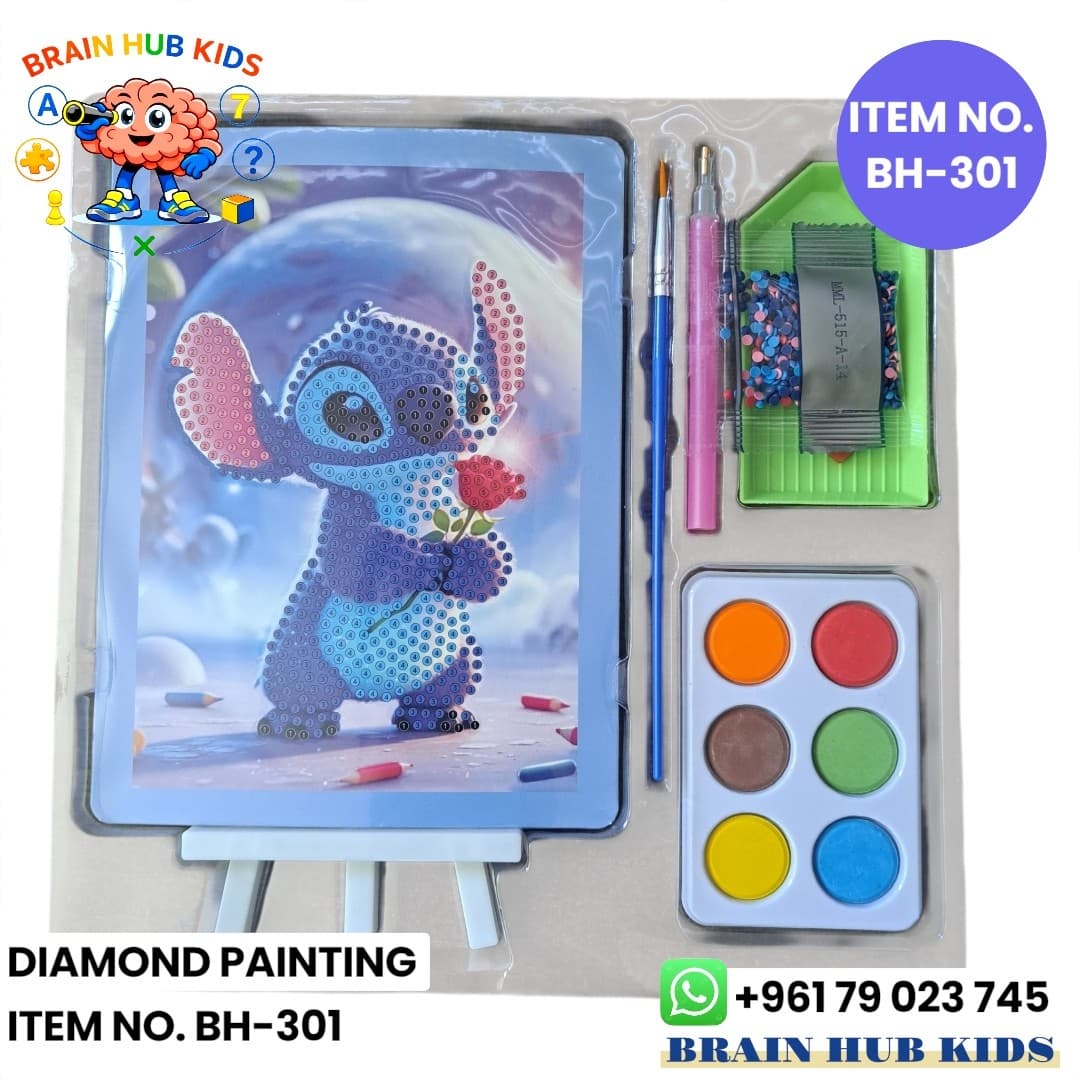 2-in-1 Diamond Painting & Watercolor Art Kit with Mini Easel