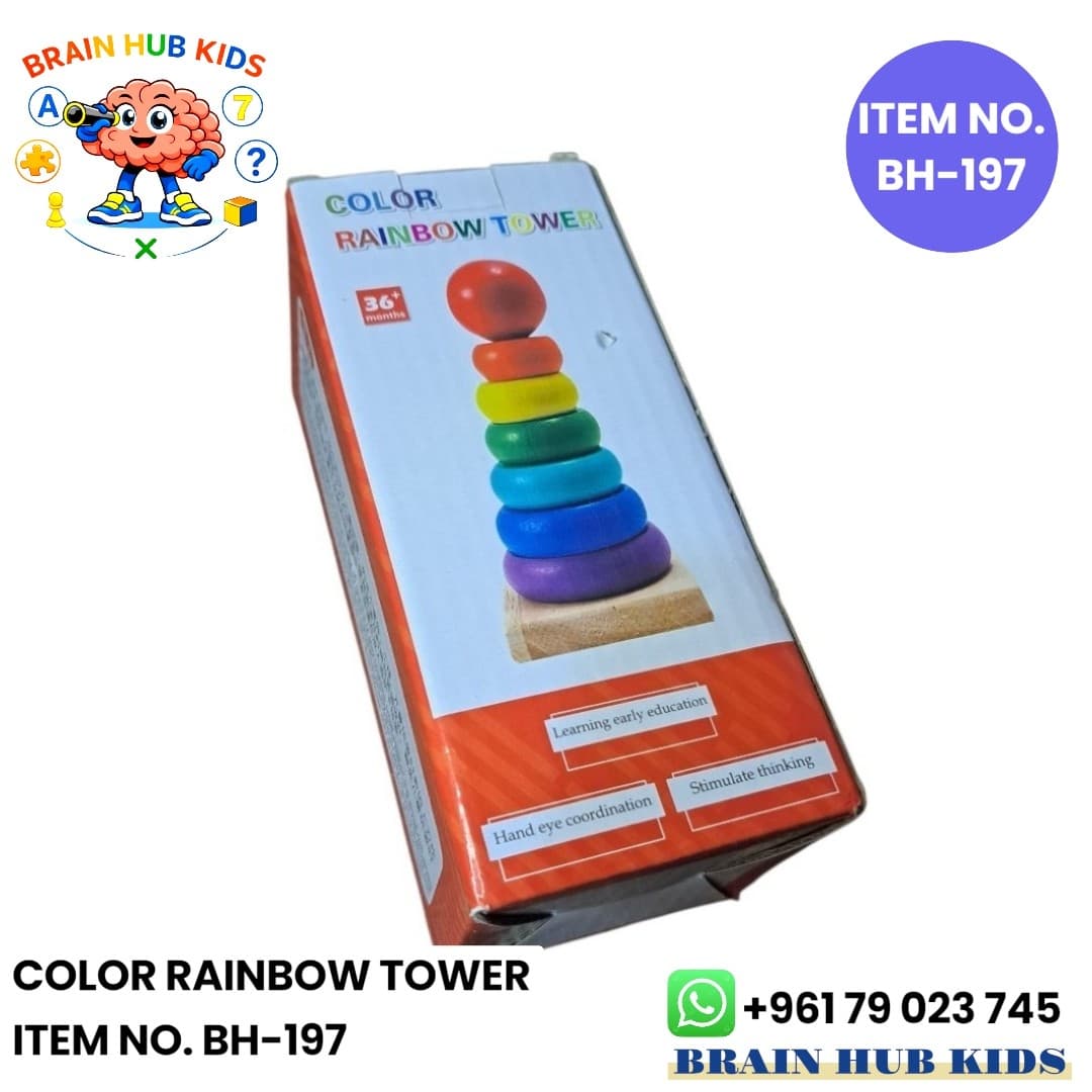 Montessori Wooden Color Rainbow Stacking Tower Toy