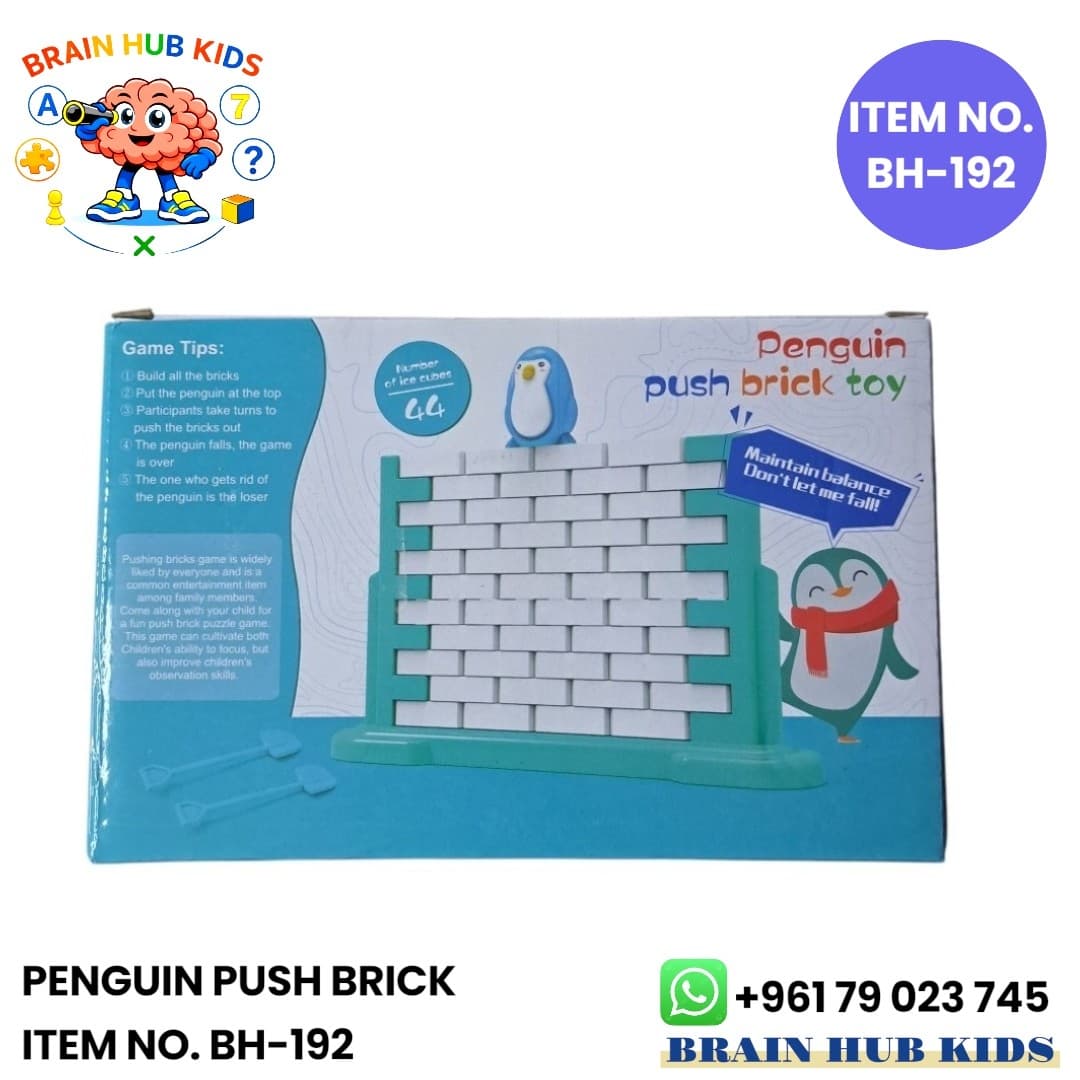 Penguin Push Brick Wall Balance Game (44 Ice Blocks)