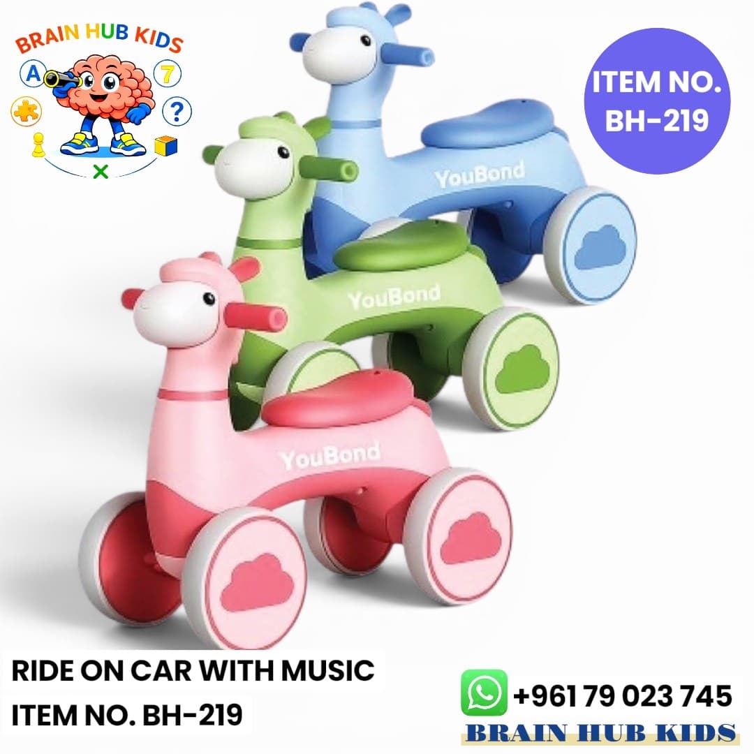 Animal-Shaped Toddler Ride-On Car with Music