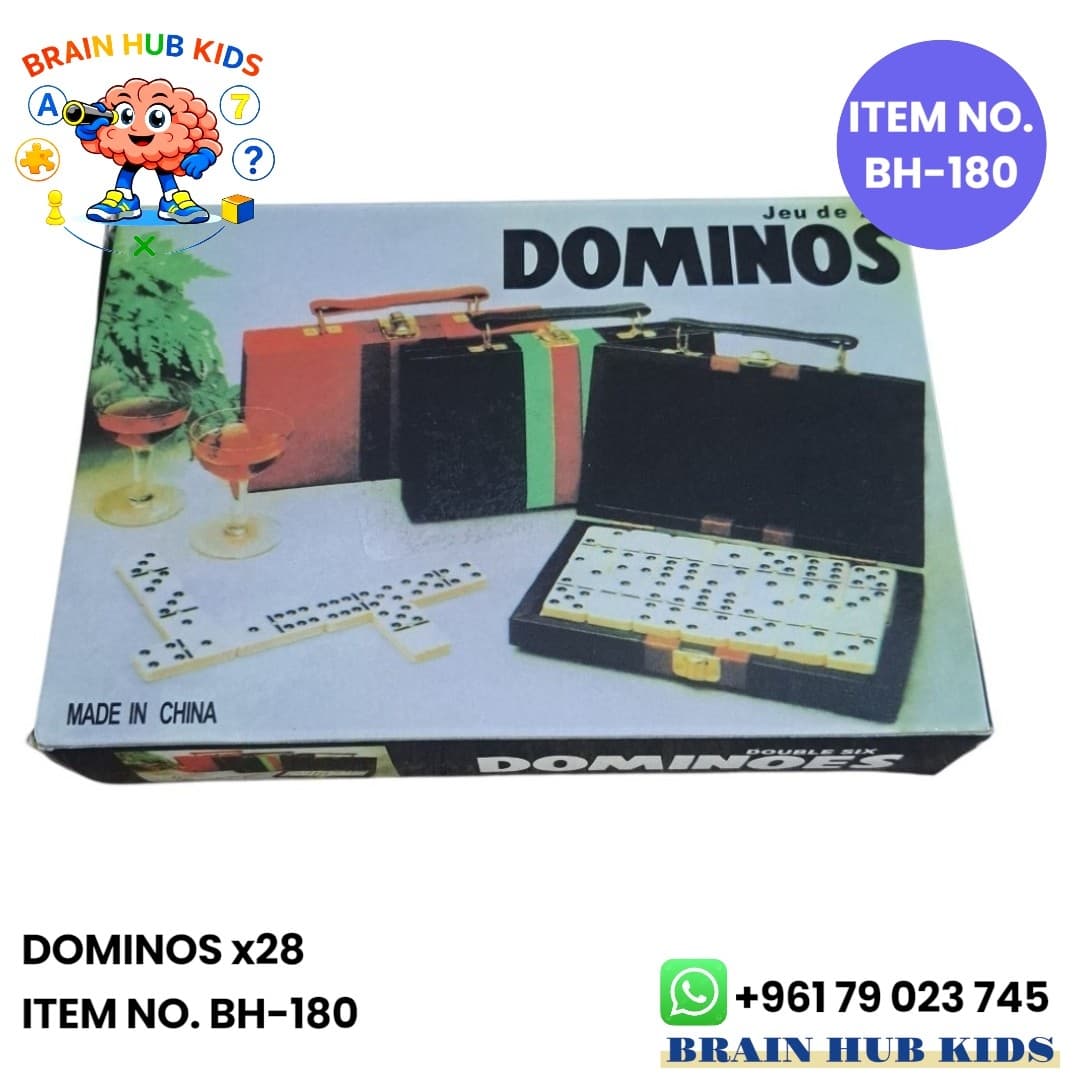 Classic Double-Six Dominoes Set with Case (28 Pieces)