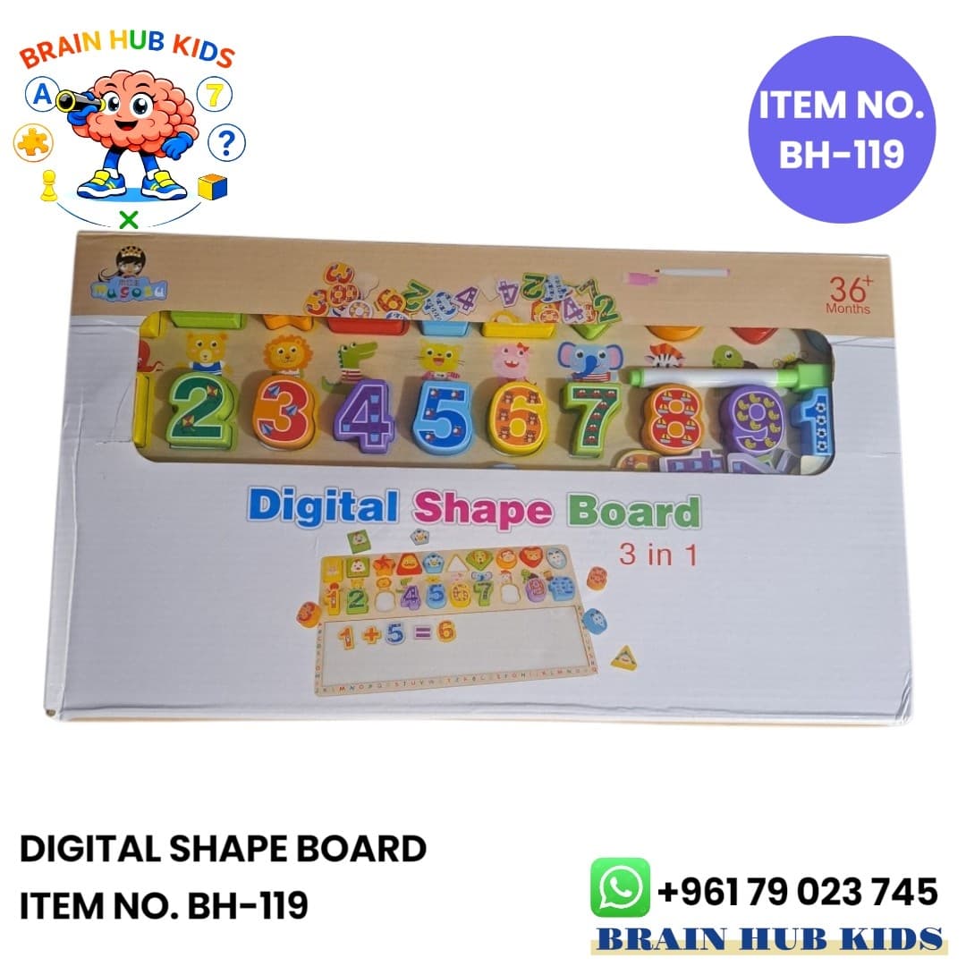 3-in-1 Wooden Digital & Shape Matching Whiteboard Set