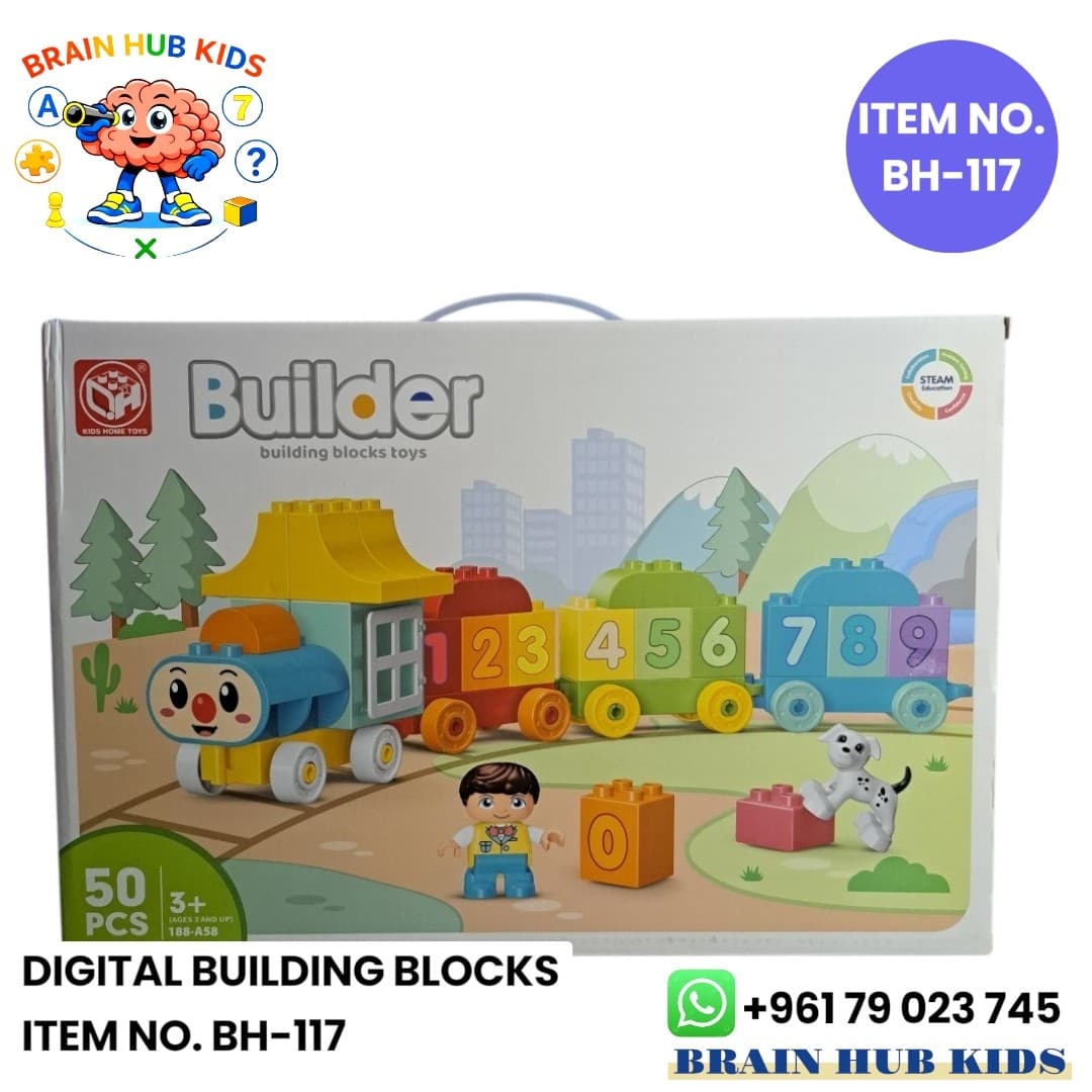 Builder Educational Number Train Building Blocks Set (50 Pieces)