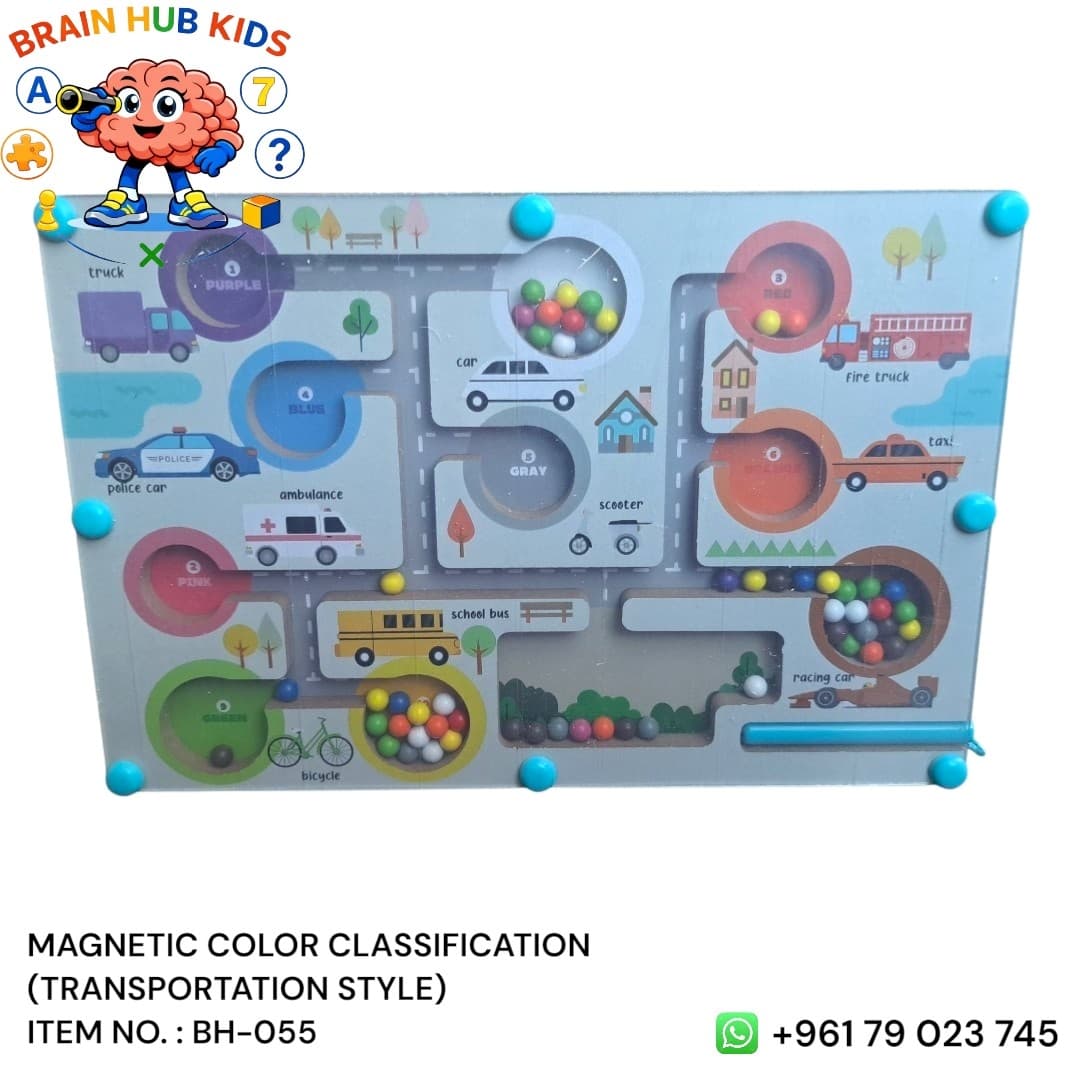 Magnetic Transportation Color Classification & Number Sorting Maze Board