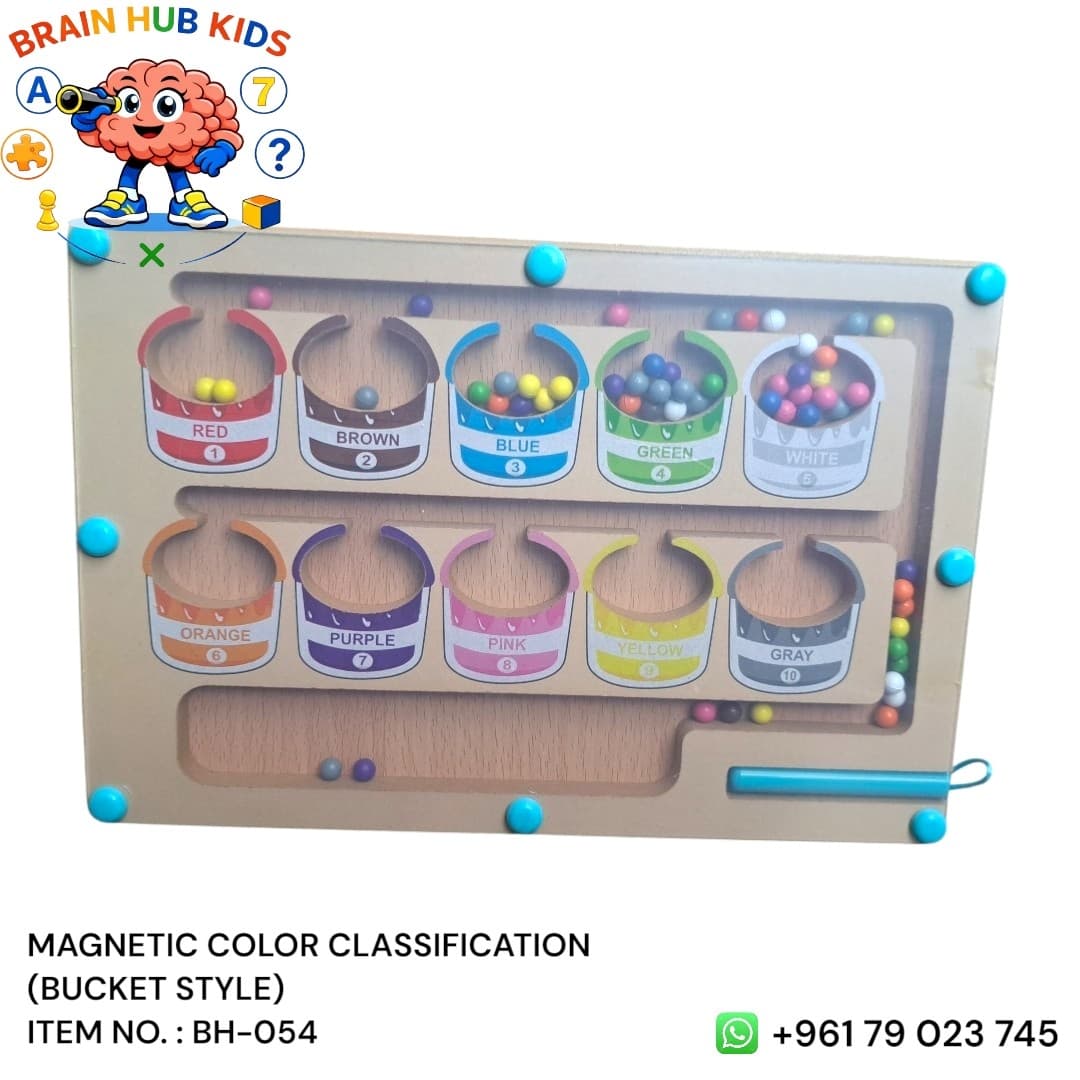Magnetic Color Classification & Number Sorting Maze Board (Bucket Style)
