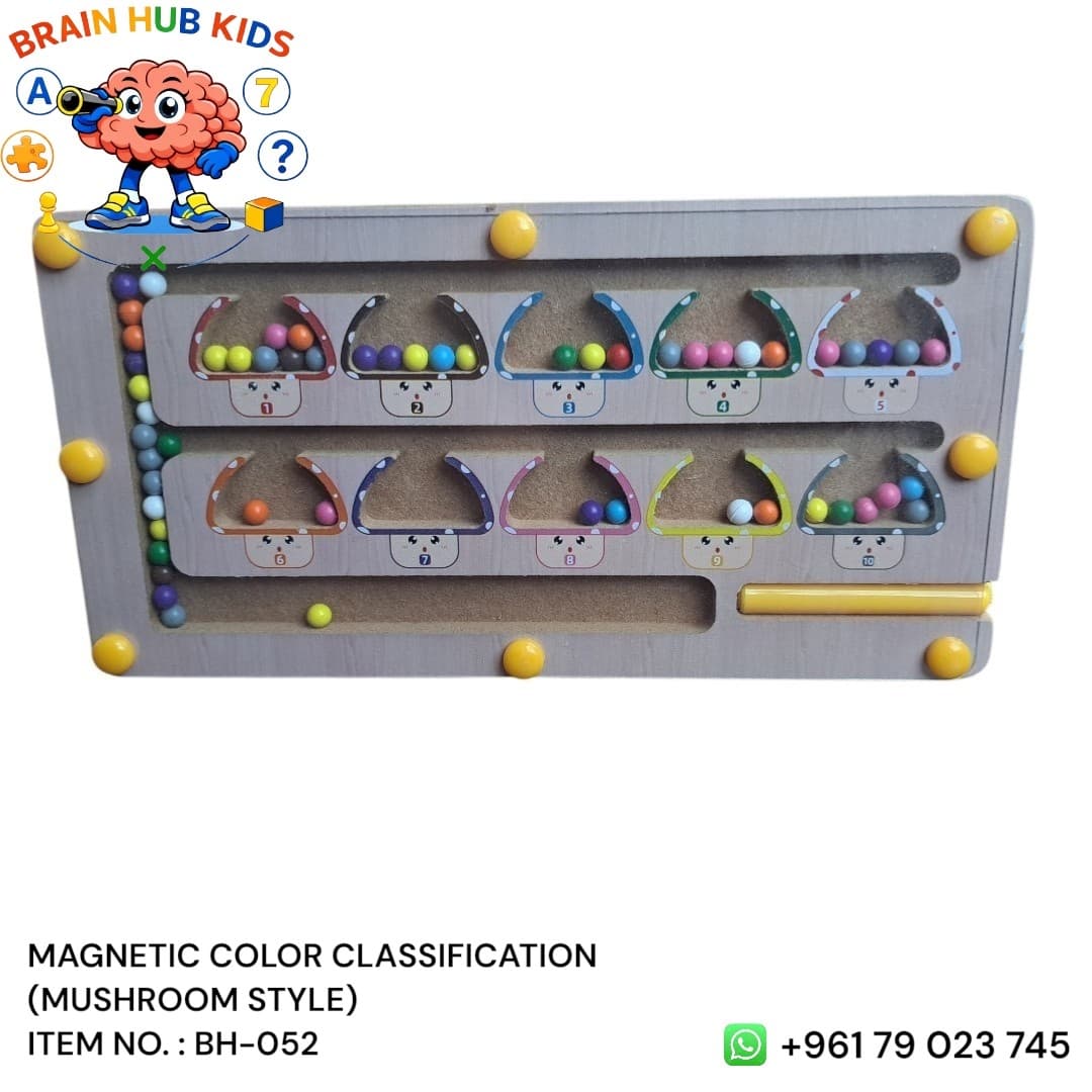 Magnetic Mushroom Color Classification & Number Sorting Maze Board