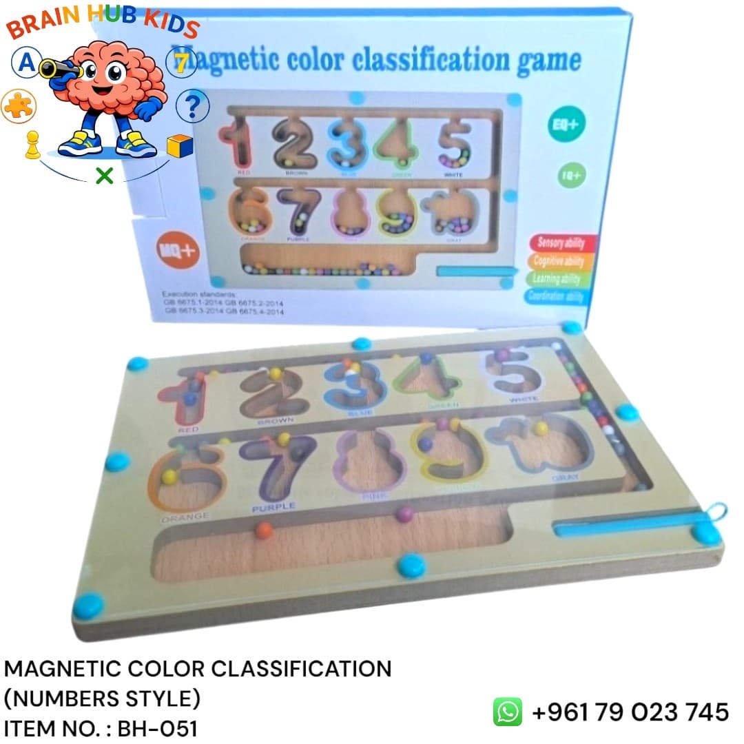 Magnetic Numbers Color Classification & Number Sorting Maze Board