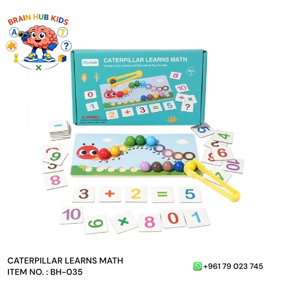 Wooden Caterpillar Learns Math & Counting Game Set