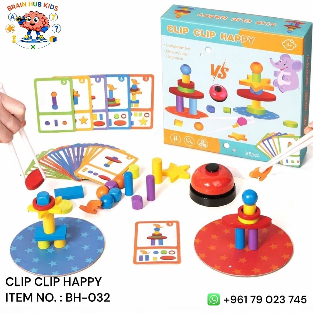 Clip Clip Happy Speed Stacking & Shape Matching Game Set