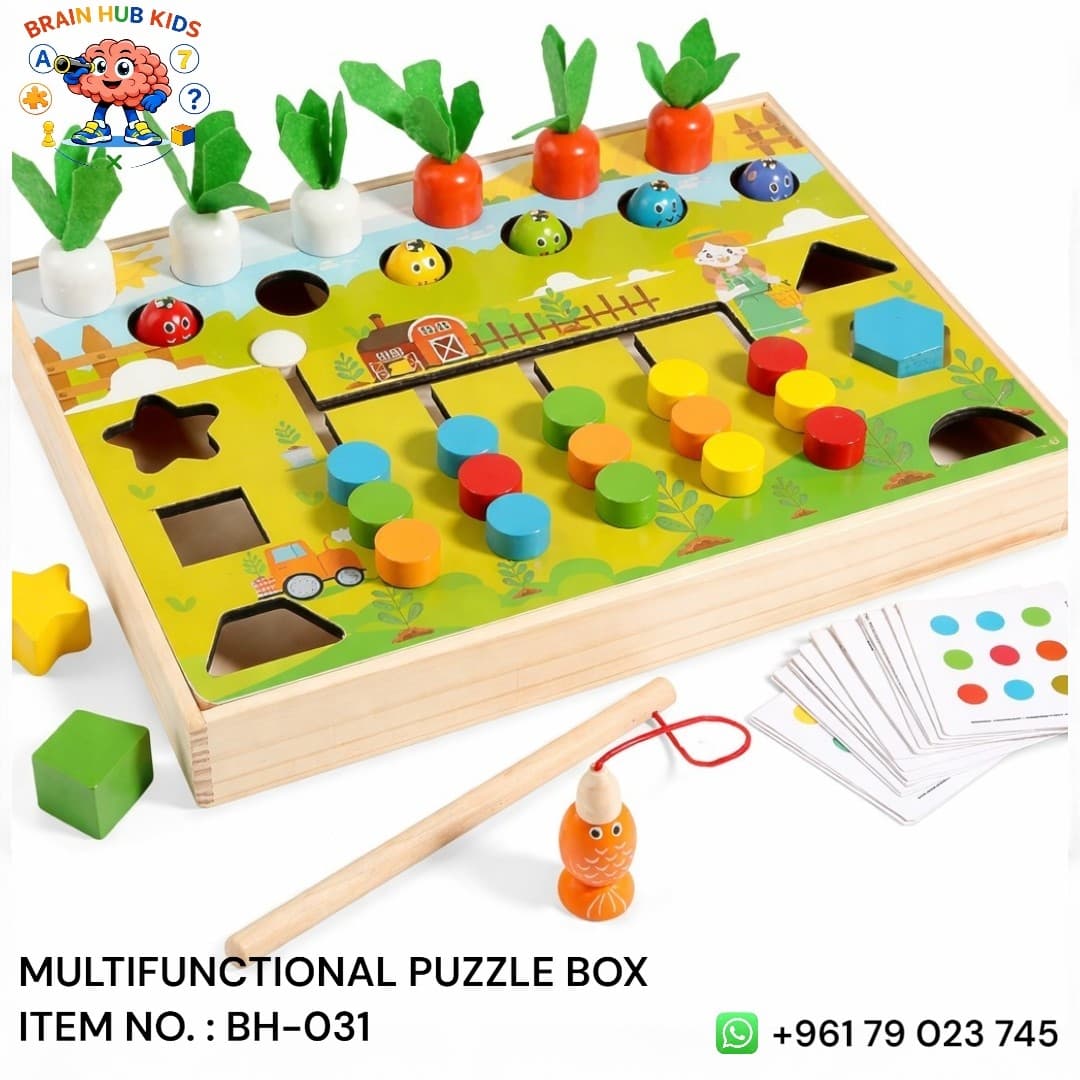 Multifunctional Wooden Farm Activity Puzzle Box Set