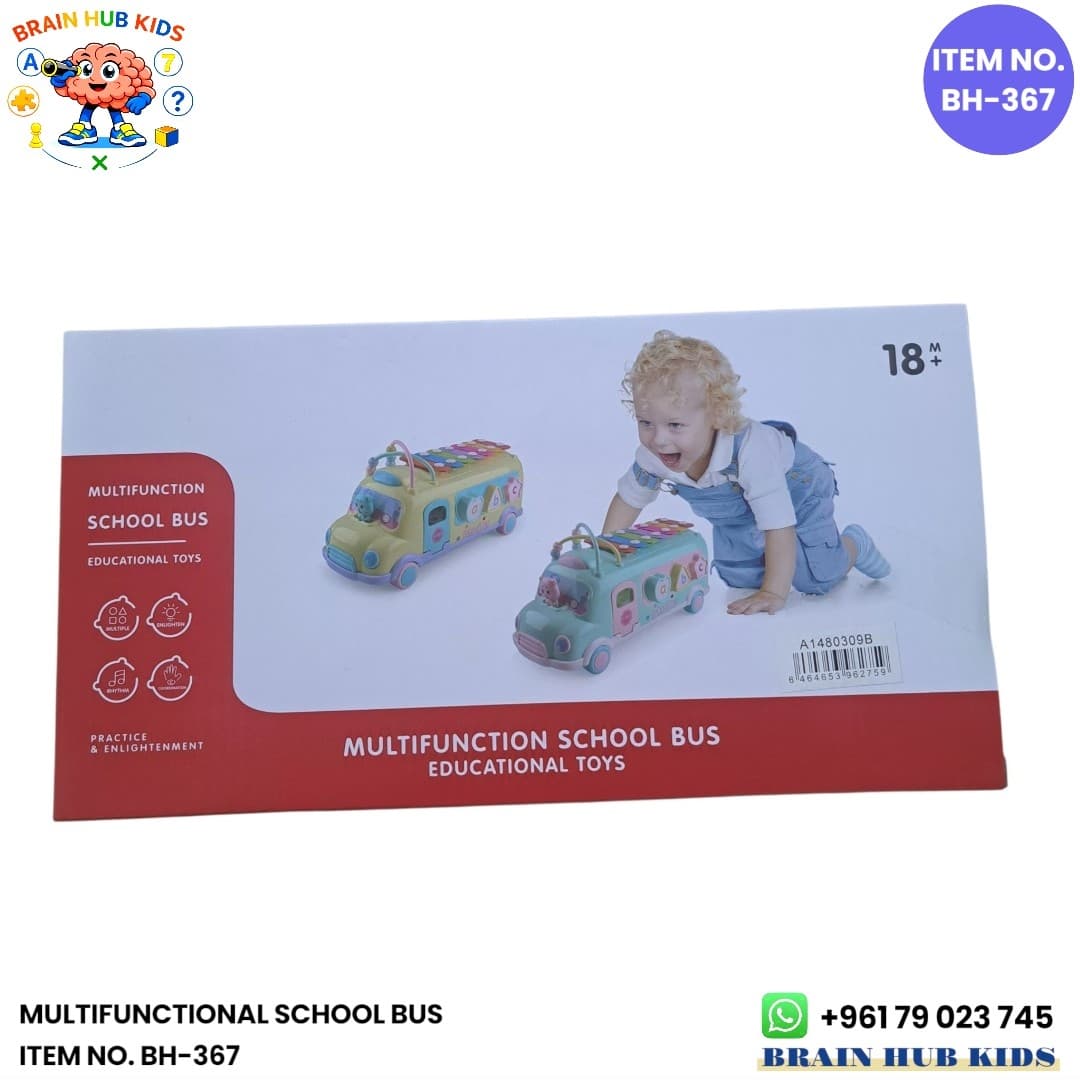 Multifunction School Bus Musical & Shape Sorting Activity Toy