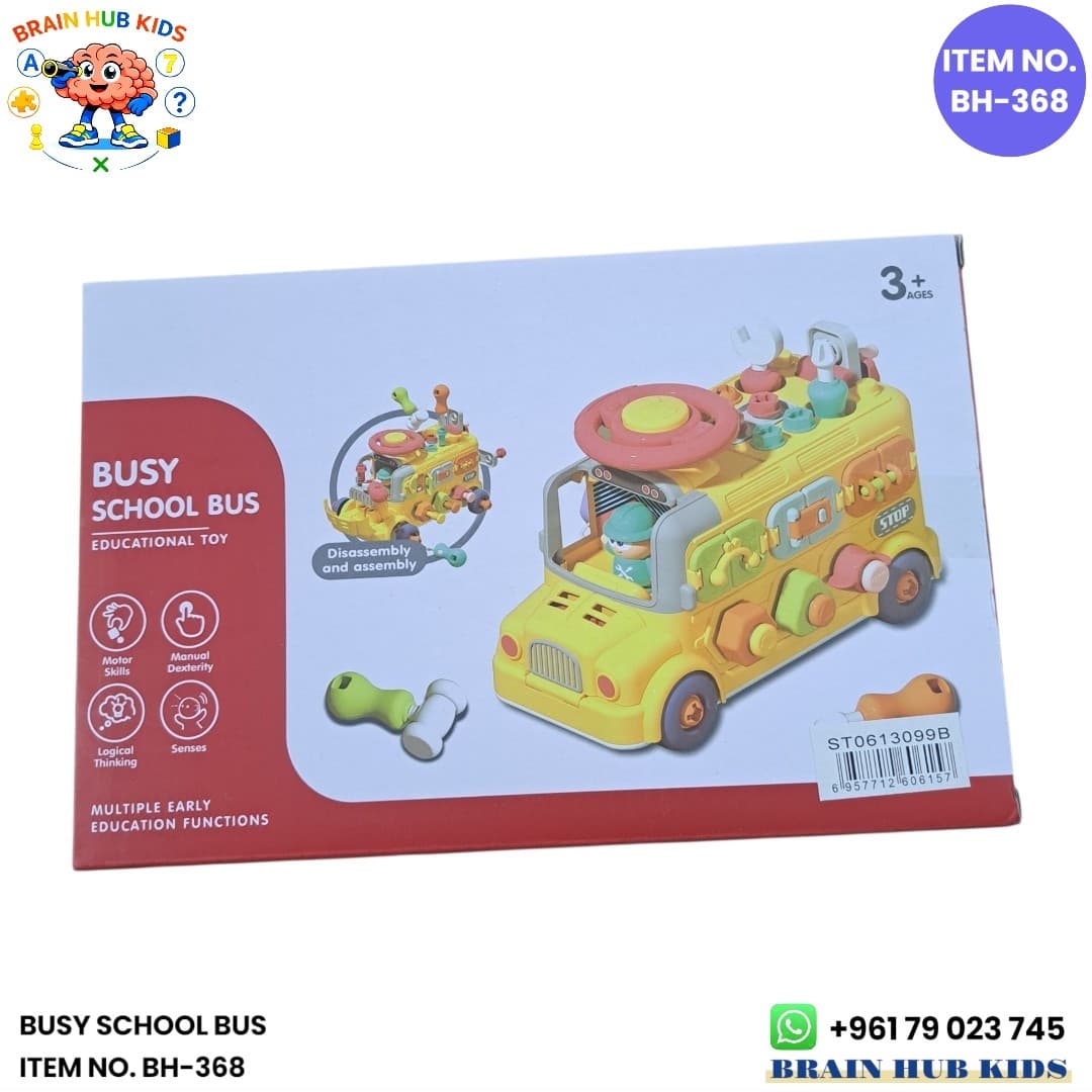 Busy School Bus Assembly & Fine Motor Activity Toy