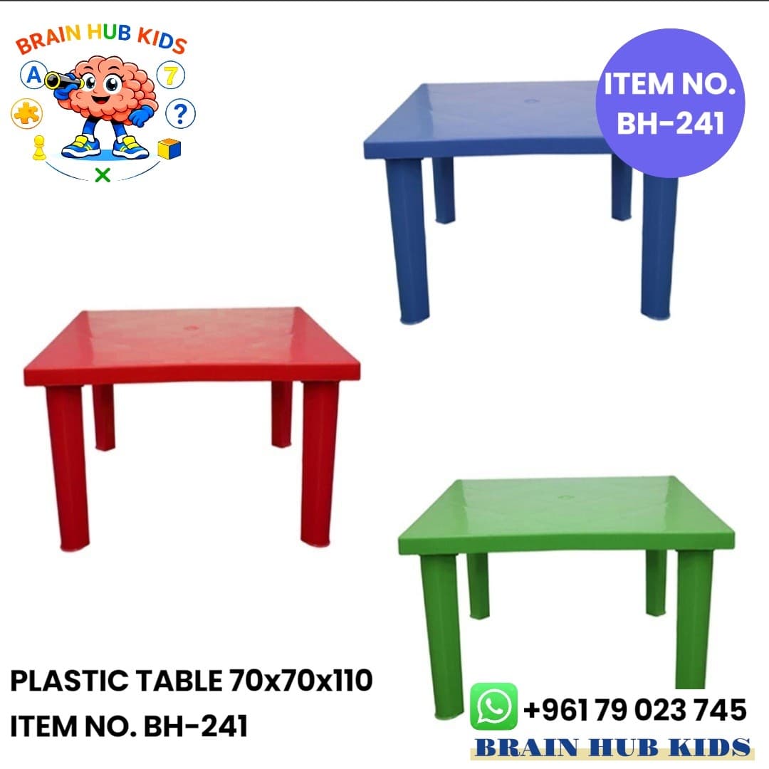 Kids Square Plastic Activity Table (70x70x110 cm)