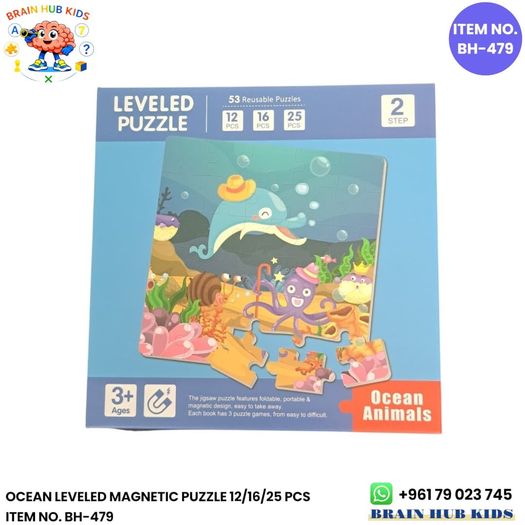 Ocean Leveled Magnetic Puzzle Book (Step 2: 12, 16 & 25 Pcs)