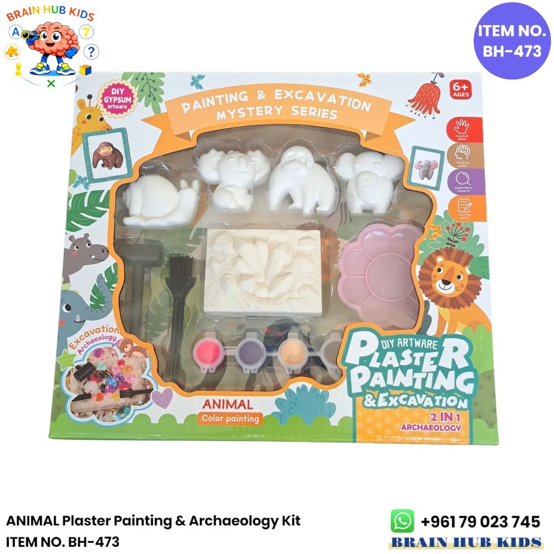 DIY Animal Plaster Painting & Archaeology Excavation Kit (2-in-1 Set)