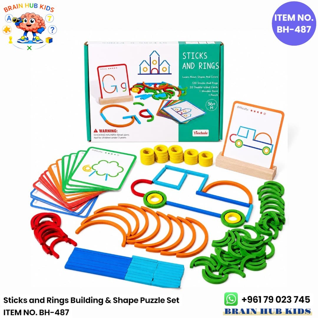 Sticks and Rings Building & Shape Puzzle Set