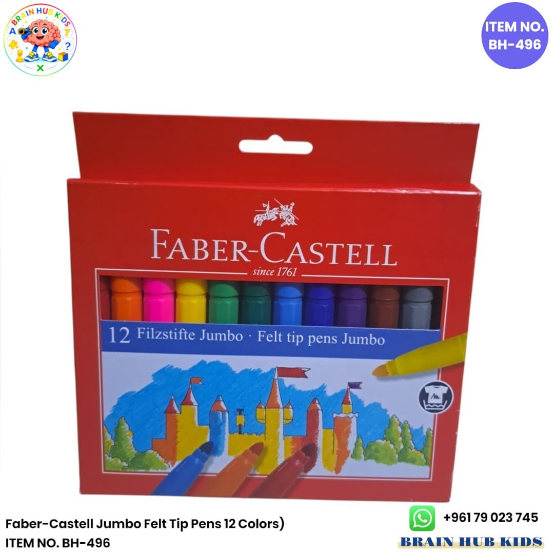 Faber-Castell Jumbo Felt Tip Pens (Pack of 12 Colors)