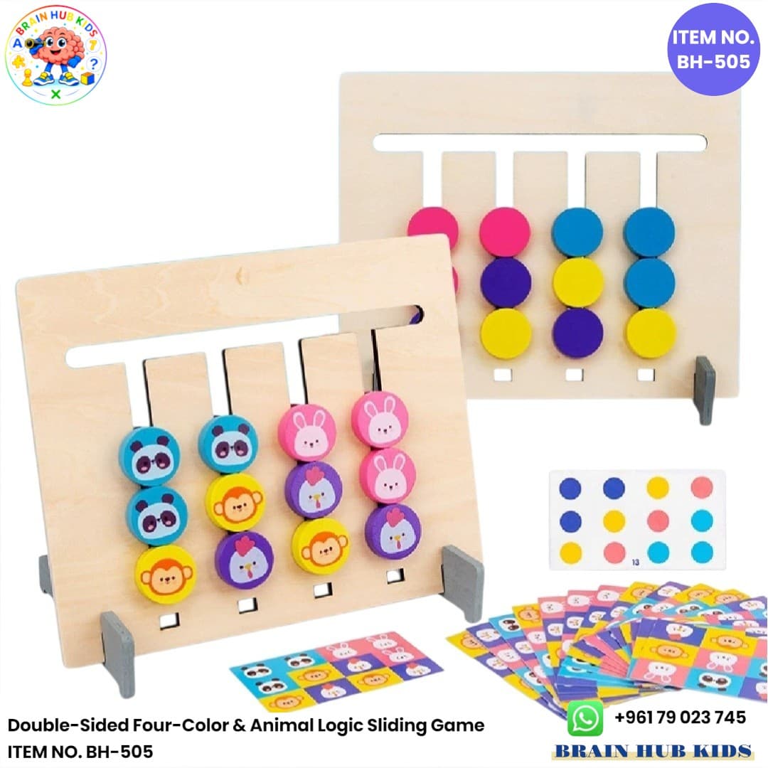 Double-Sided Four-Color & Animal Logic Sliding Game